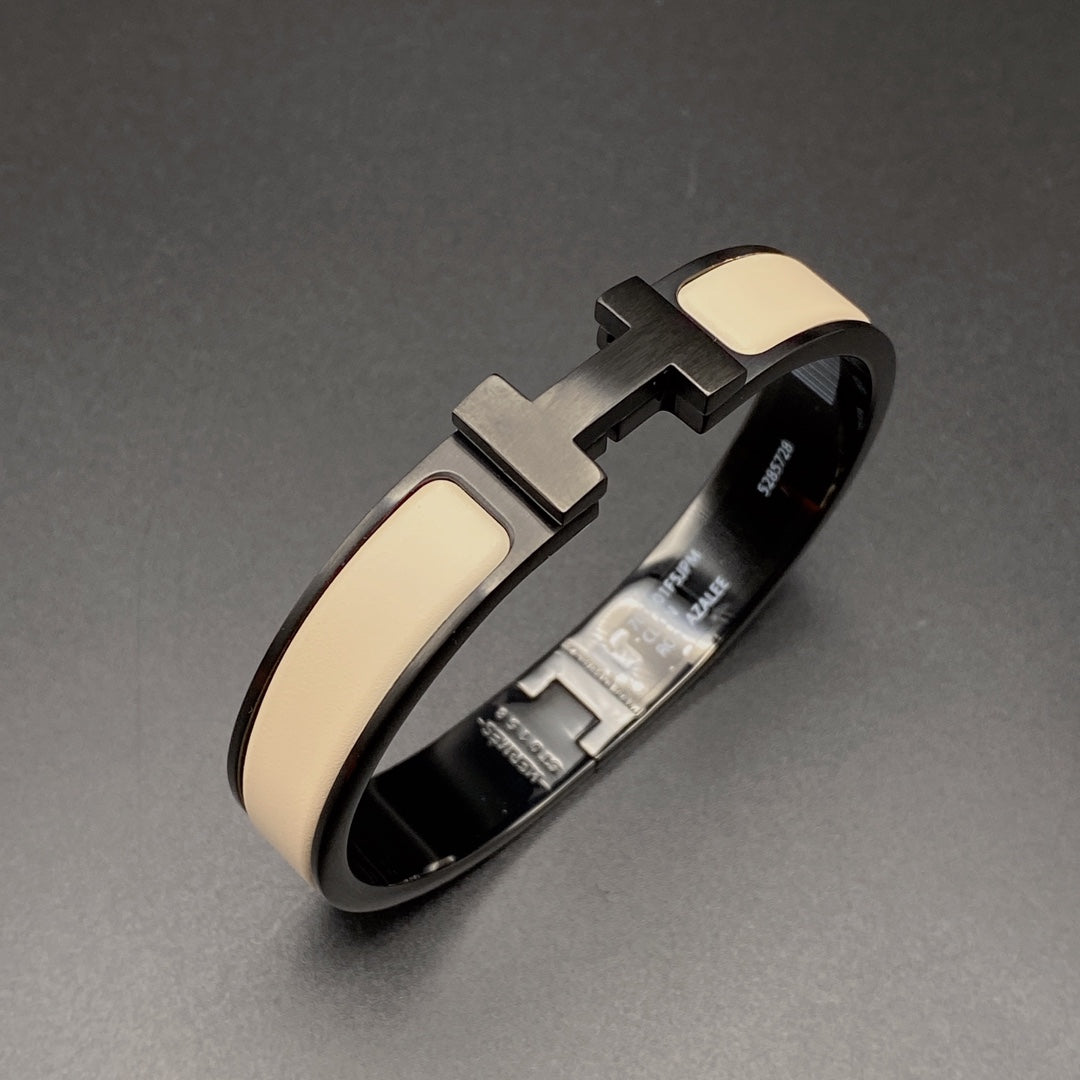 [Camiery]H BRACELET 12MM BLACK BEIGE CERAMIC
