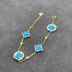 [CLOVER JEWELRY]STAR AND SUN TURQUOISE 4 MOTIFS 3 DIAMONDS