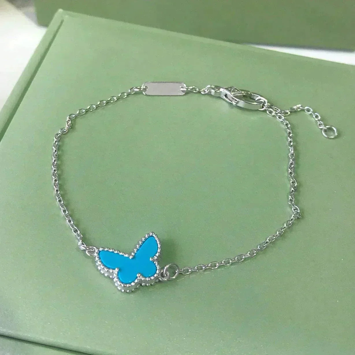 [Camiery]BUTTERFLY TURQUOISE BUTTERFLY BRACELET SILVER