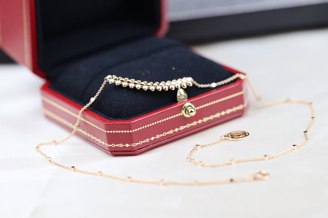 [CLOVER JEWELRY]CLASH PINK GOLD NECKLACE