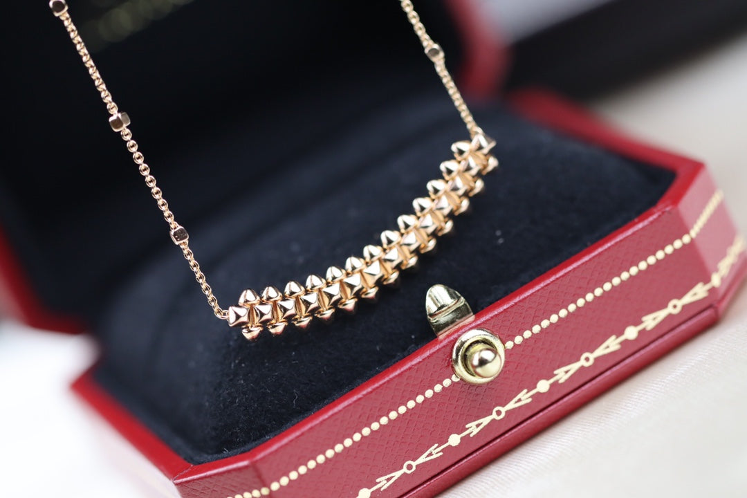 [CLOVER JEWELRY]CLASH PINK GOLD NECKLACE