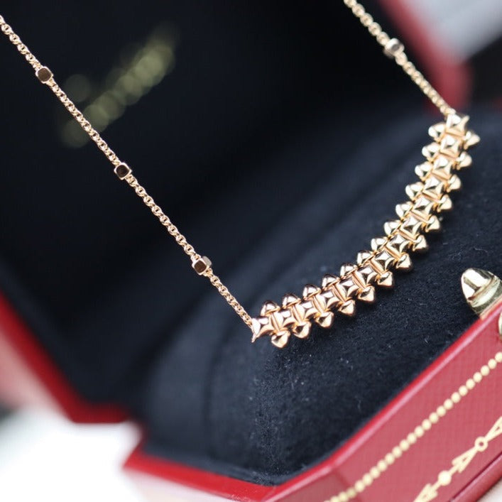 [CLOVER JEWELRY]CLASH PINK GOLD NECKLACE