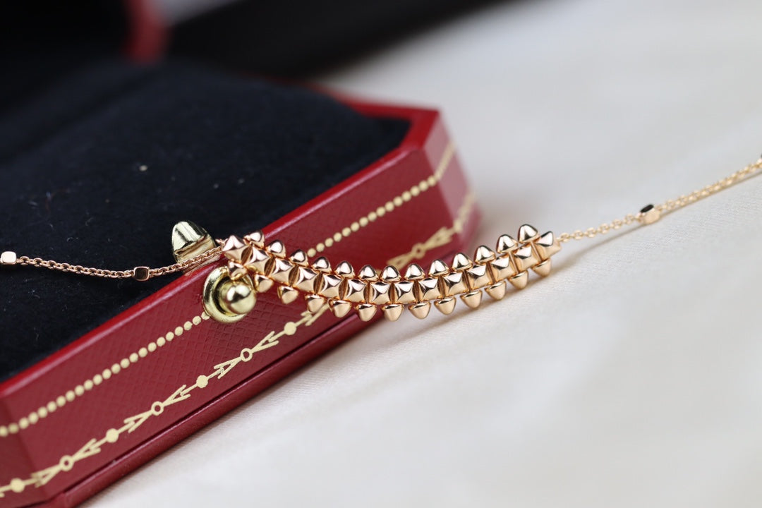 [CLOVER JEWELRY]CLASH PINK GOLD NECKLACE