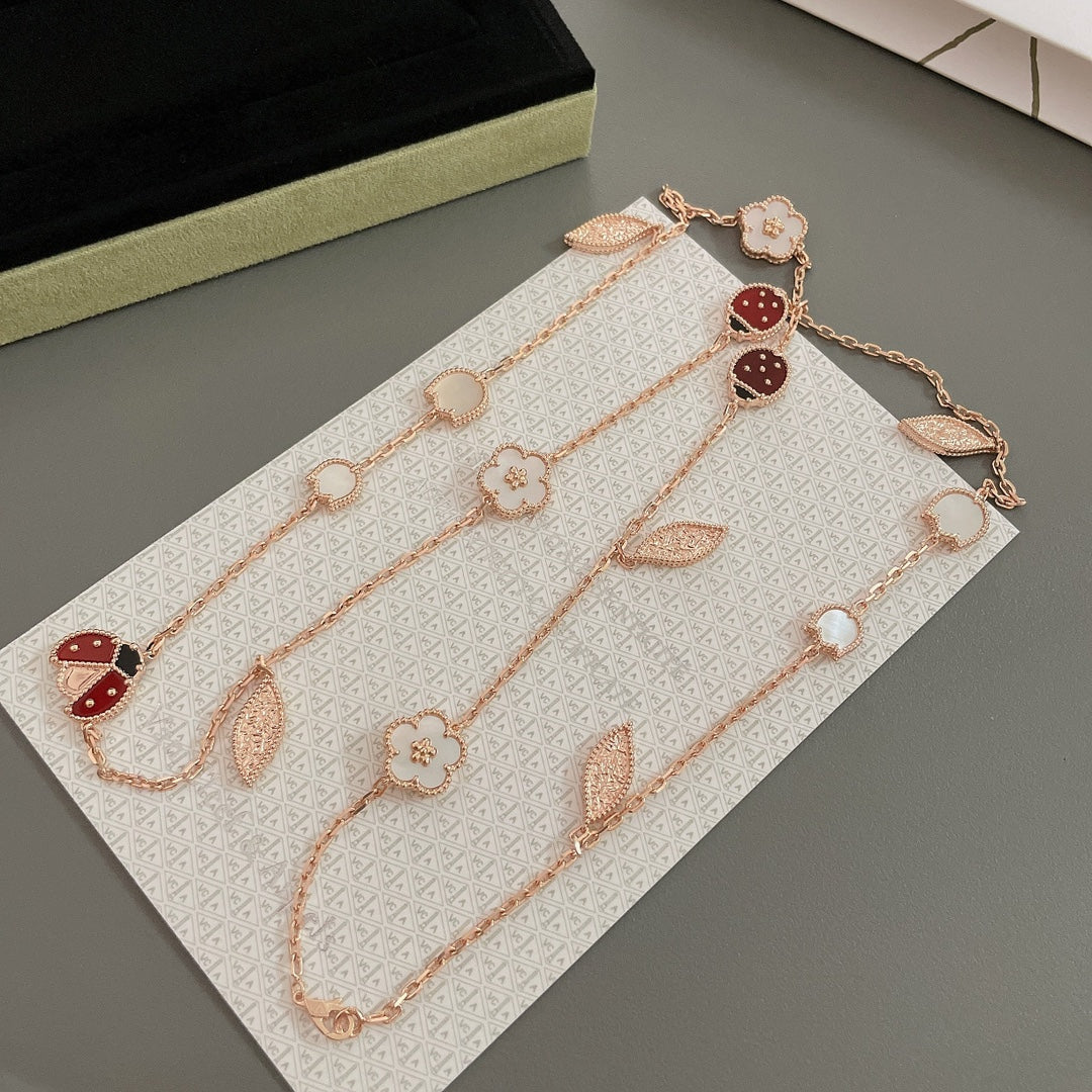 [Camiery]LUCKY SPRING 15 MOTIFS ROSE GOLD NECKLACE