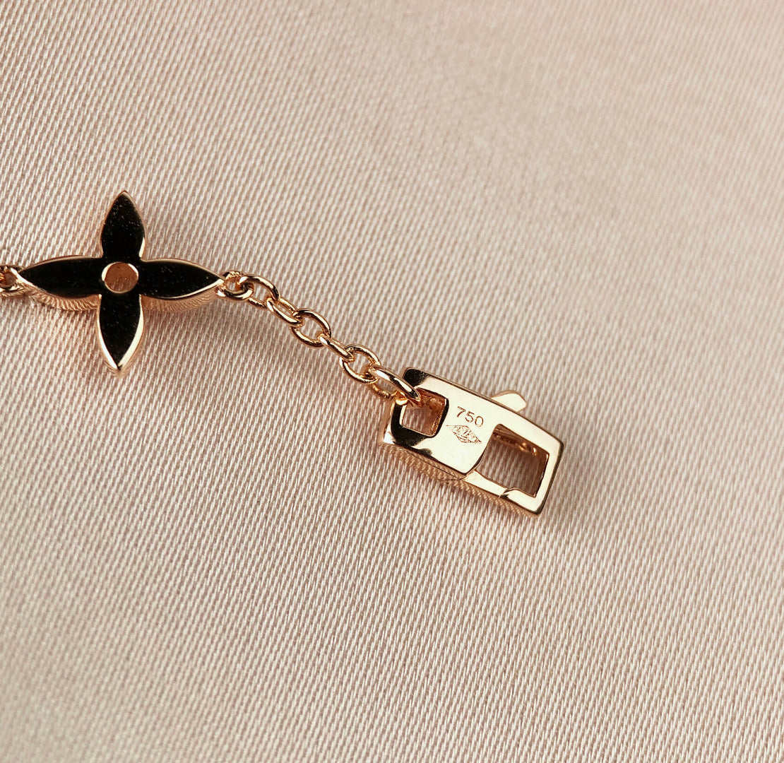 [CLOVER JEWELRY]STAR AND SUN 7 MOTIFS GOLD BRACELET