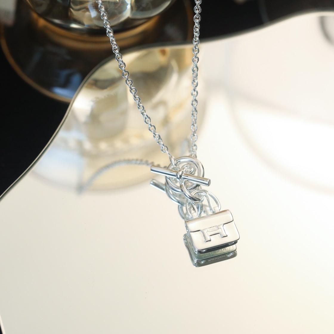 [CLOVER JEWELRY]POP H PEDANT SILVER NECKLACE