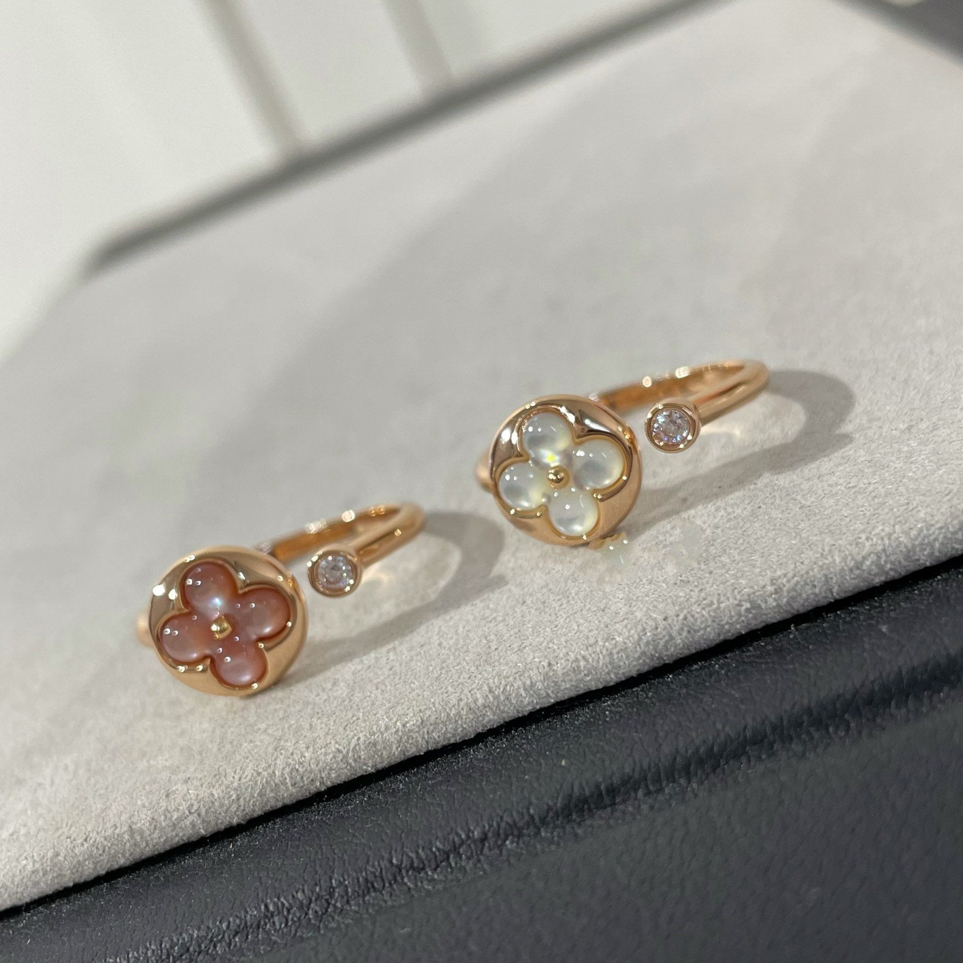 [CLOVER JEWELRY]SUN 1 DIAMOND PINK MOP RING