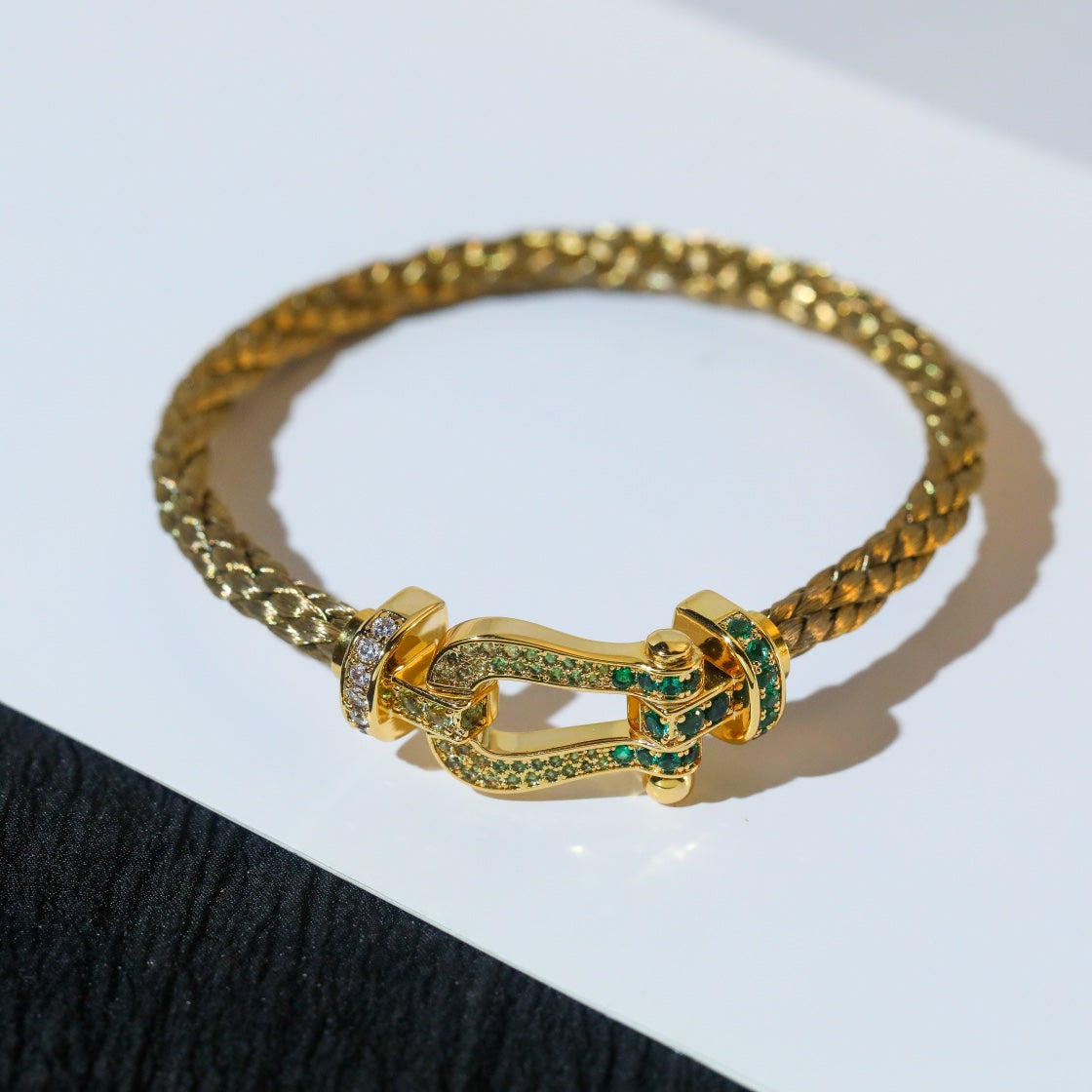 [Camiery]FORCE 10 GOLD GREEN DIAMOND PAVED