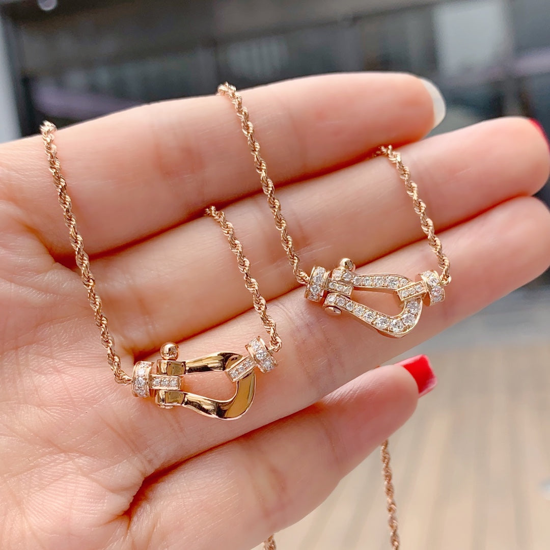 [CLOVER JEWELRY]FORCE 10 PINK GOLD DIAMOND NECKLACE