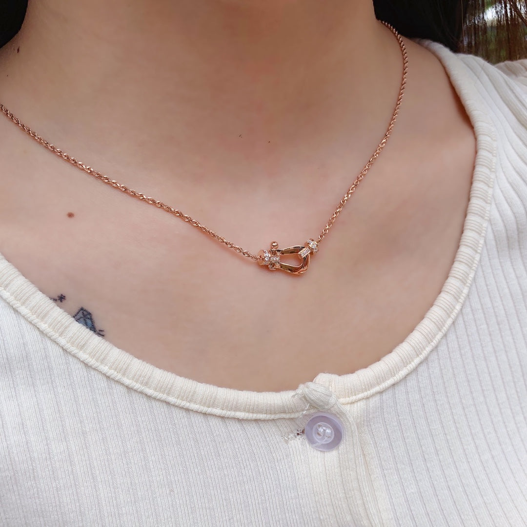 [CLOVER JEWELRY]FORCE 10 PINK GOLD DIAMOND NECKLACE