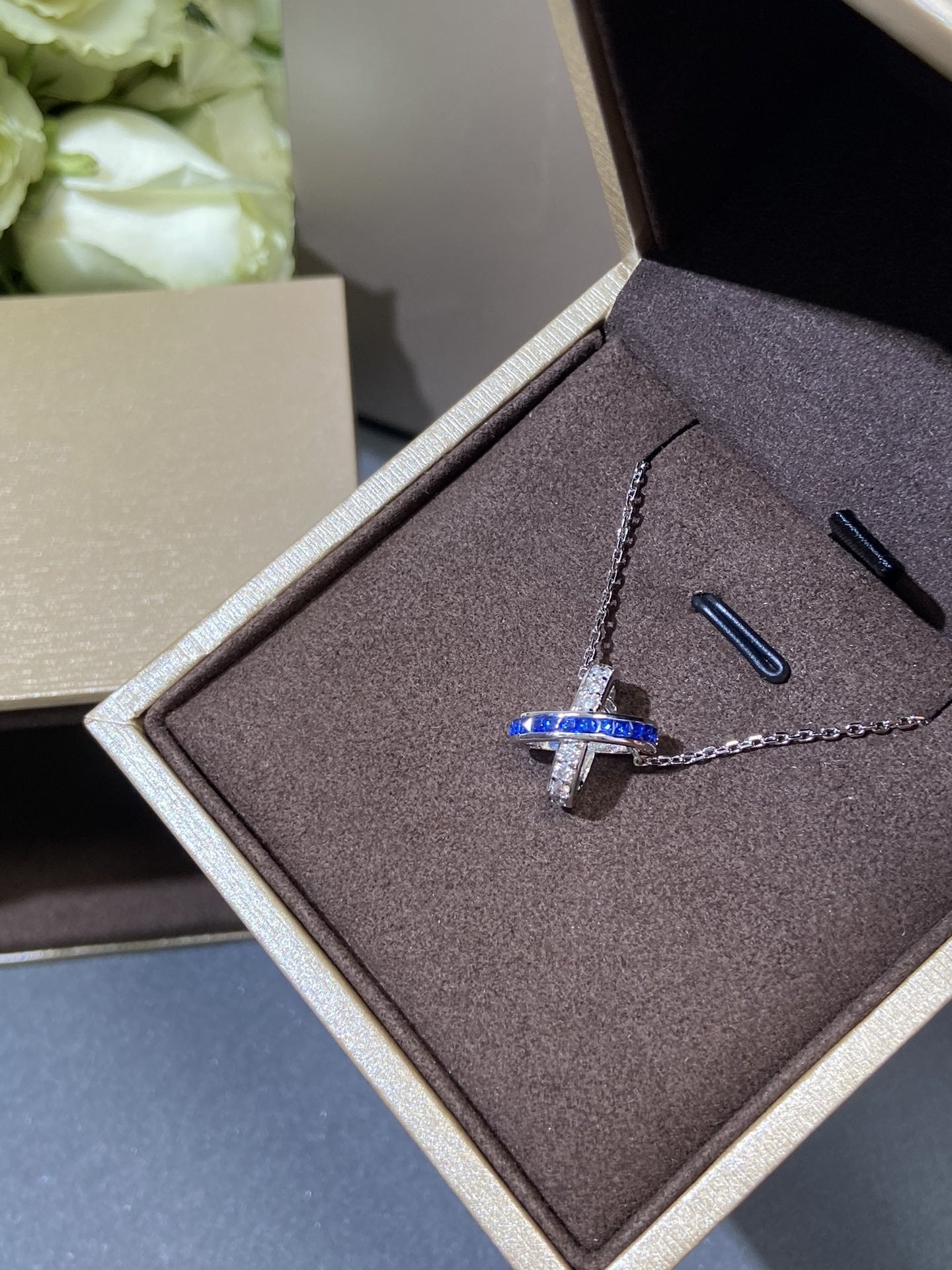 [CLOVER JEWELRY]LIENS DIAMOND SILVER NECKLACE