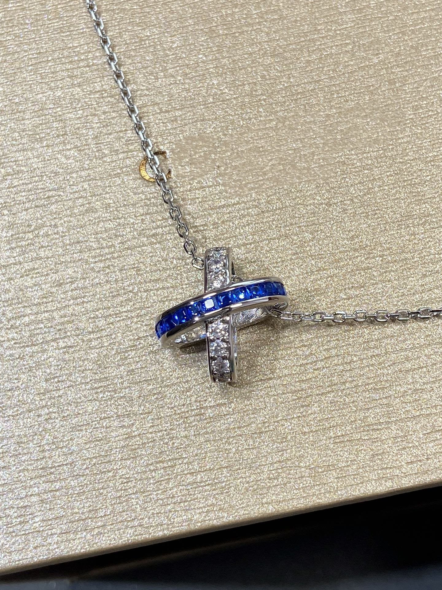 [CLOVER JEWELRY]LIENS DIAMOND SILVER NECKLACE