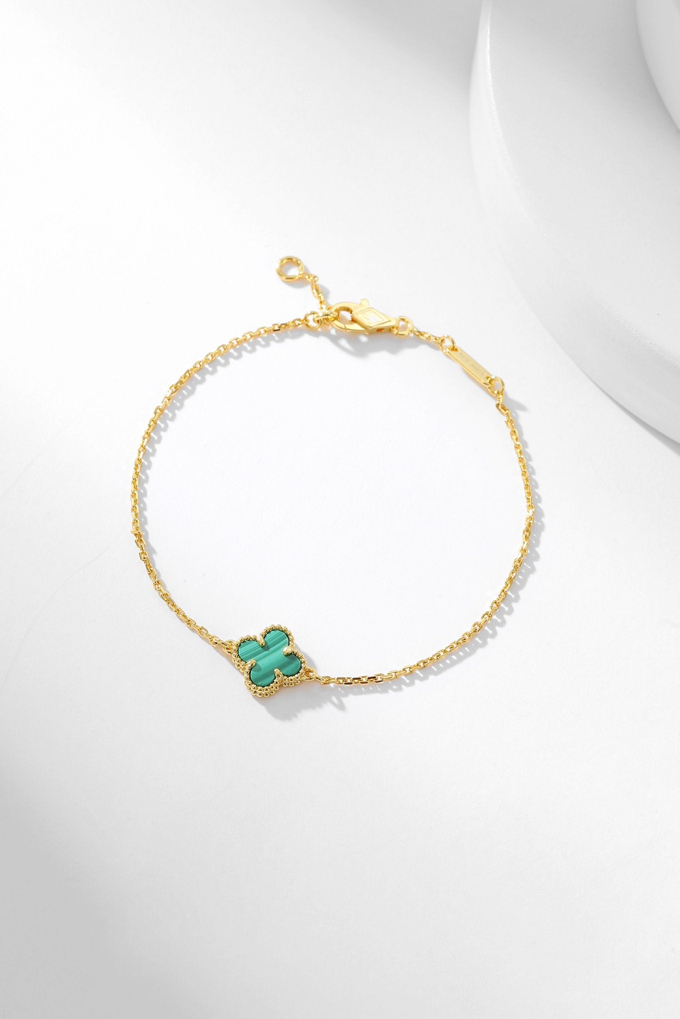 [Camiery]CLOVER BRACELET MALACHITE 1 MOTIF
