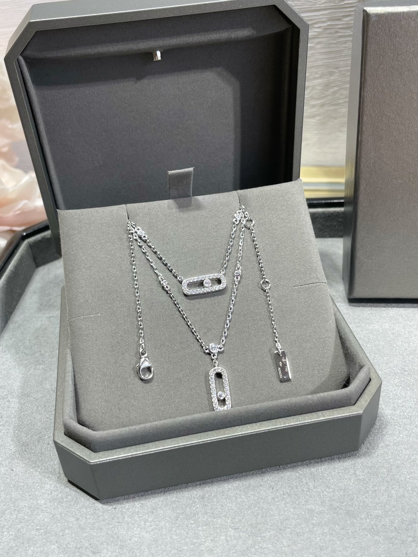 [Camiery]MOVE 2 ROW DIAMOND NECKLACE