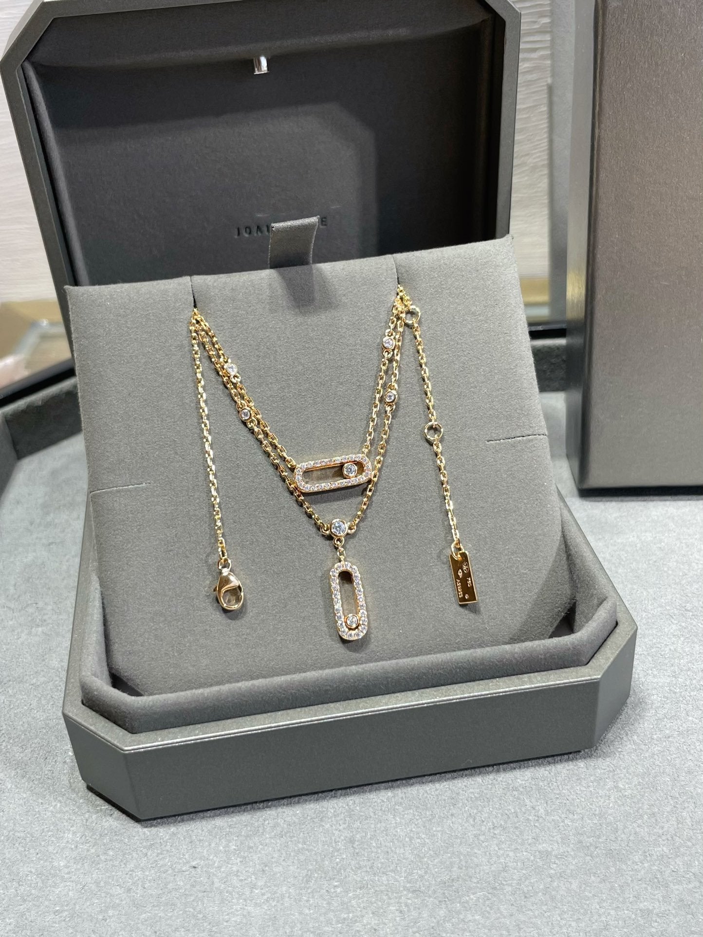 [Camiery]MOVE 2 ROW DIAMOND NECKLACE