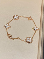 [CLOVER JEWELRY]STAR AND SUN 5 MOTIF MOP PINK GOLD BRACELET