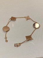 [CLOVER JEWELRY]STAR AND SUN 5 MOTIF MOP PINK GOLD BRACELET