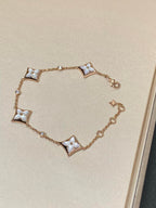 [CLOVER JEWELRY]STAR 4 MOTIF MOP DIAMOND PINK GOLD BRACELET