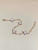 [CLOVER JEWELRY]STAR 4 MOTIF MOP DIAMOND PINK GOLD BRACELET