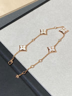[CLOVER JEWELRY]STAR 4 MOTIF MOP DIAMOND PINK GOLD BRACELET
