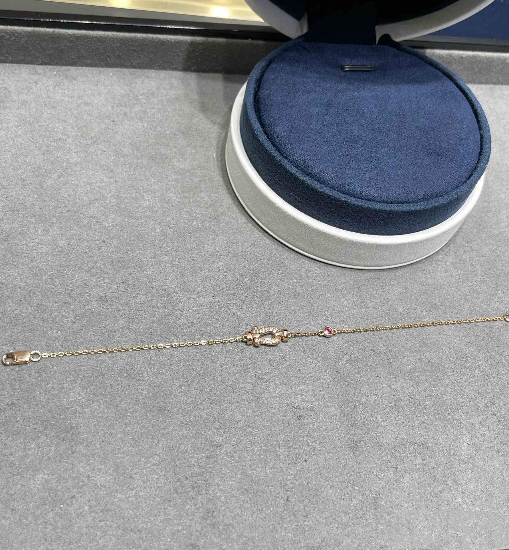 [Camiery]FORCE 10 DIAMOND CHAIN LINK PINK GOLD BRACELET