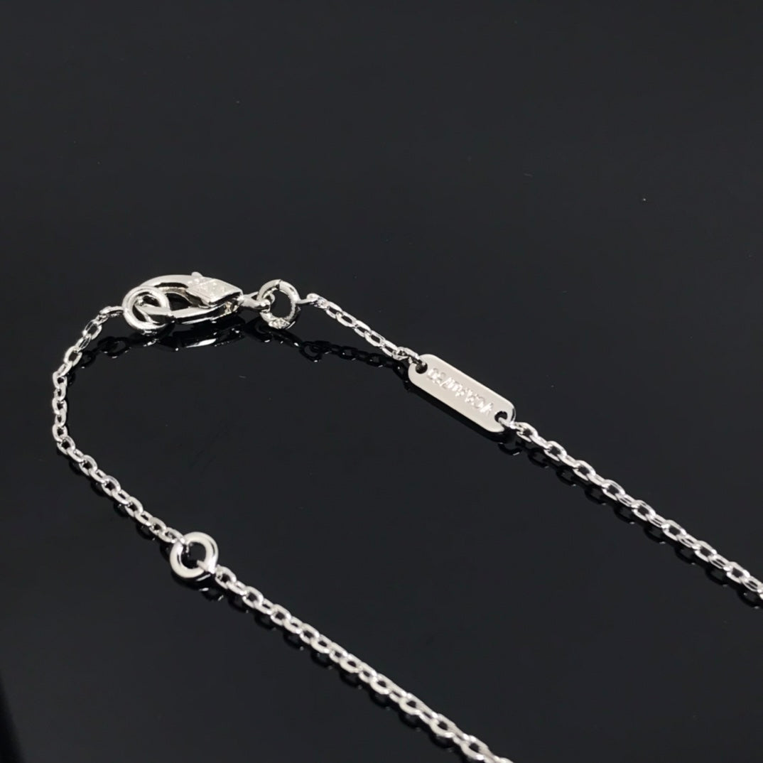 [Camiery]CLOVER PIETERSITE SILVER LONG NECKLACE