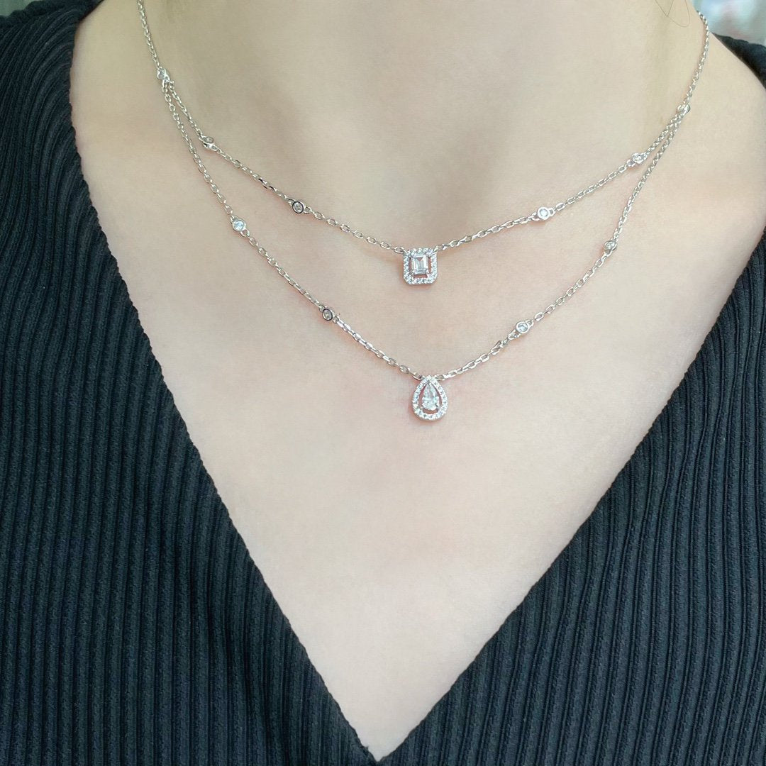 [Camiery]MY TWIN 2 ROW DIAMOND NECKLACE