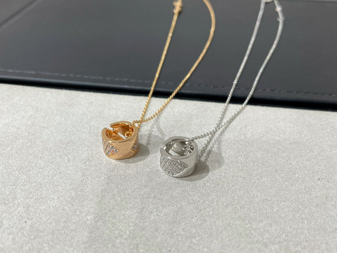 [CLOVER JEWELRY]LIENS EVIDENCE DIAMOND PAVED NECKLACE