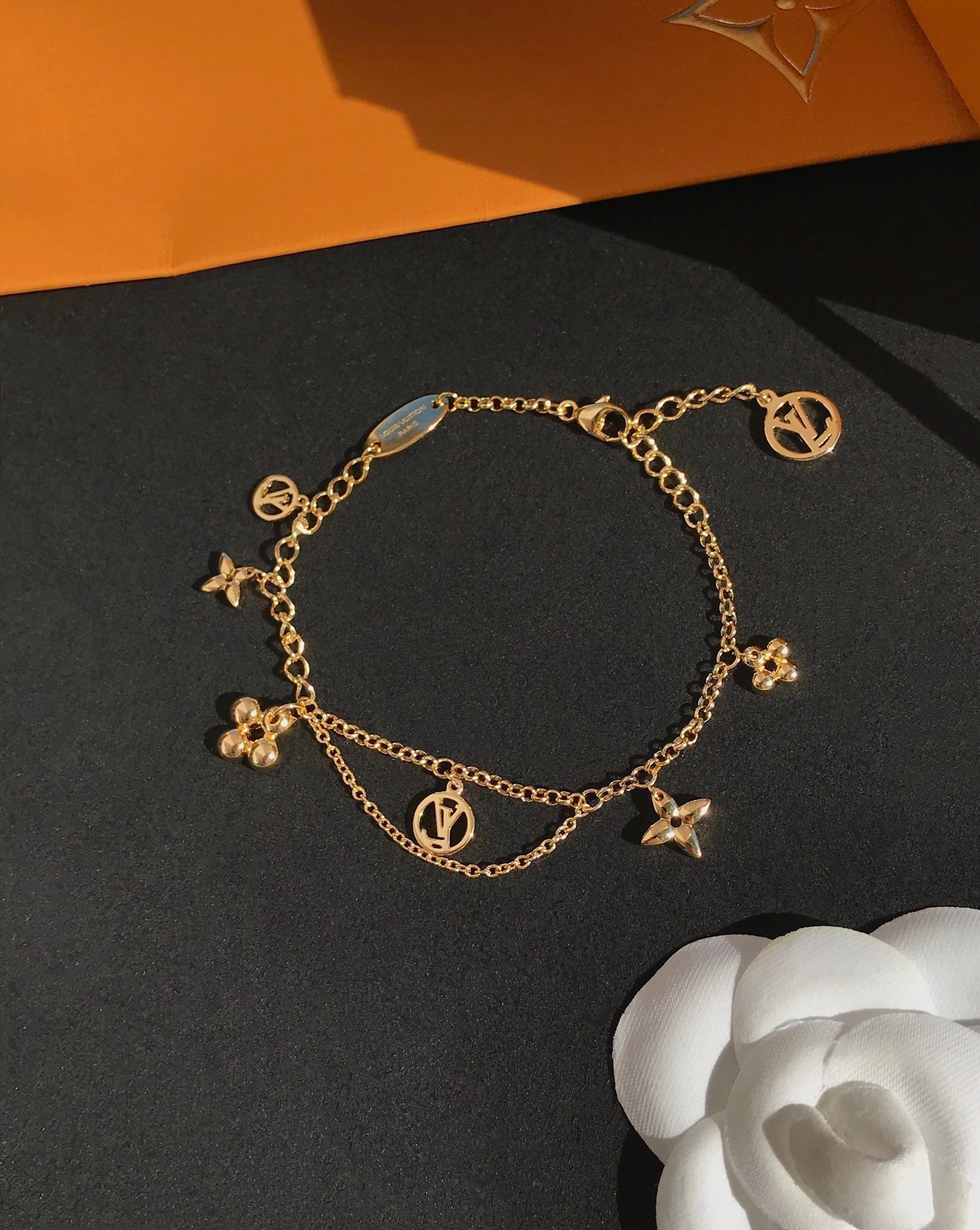 [CLOVER JEWELRY]BLOOMING PINK GOLD MOP BRACELET