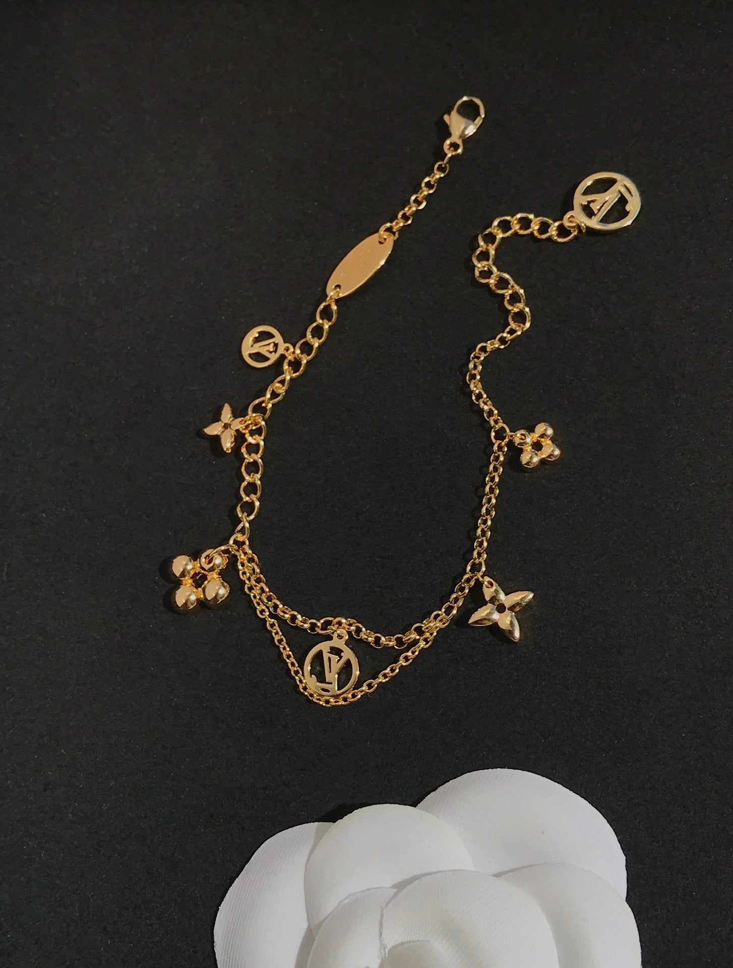 [CLOVER JEWELRY]BLOOMING PINK GOLD MOP BRACELET