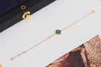 [CLOVER JEWELRY]STAR AND SUN 4 MOTIF PINK GOLD MALACHITE BRACELET