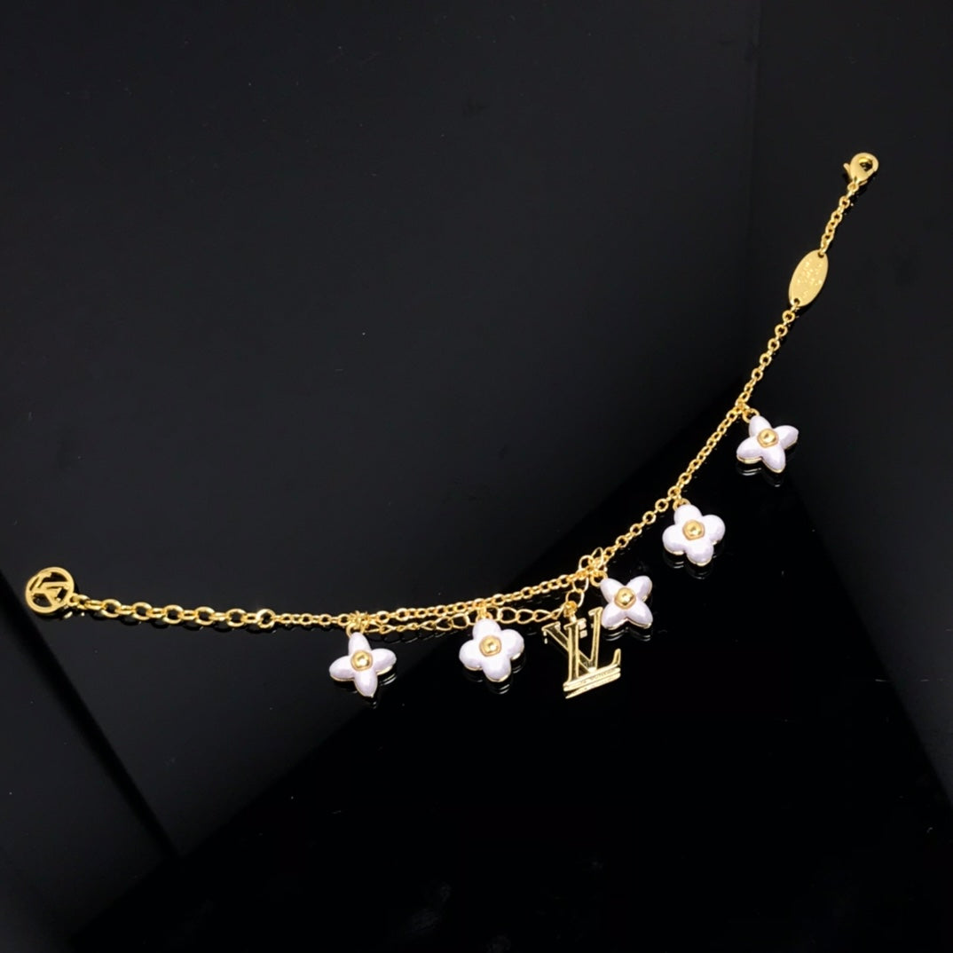 [CLOVER JEWELRY]LOGO 6 MOTIF STAR AND SUN GOLD BRACELET