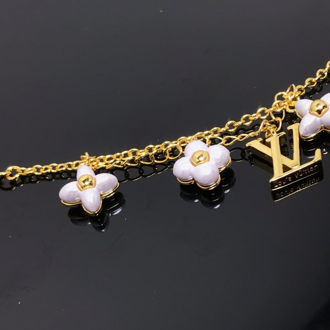 [CLOVER JEWELRY]LOGO 6 MOTIF STAR AND SUN GOLD BRACELET