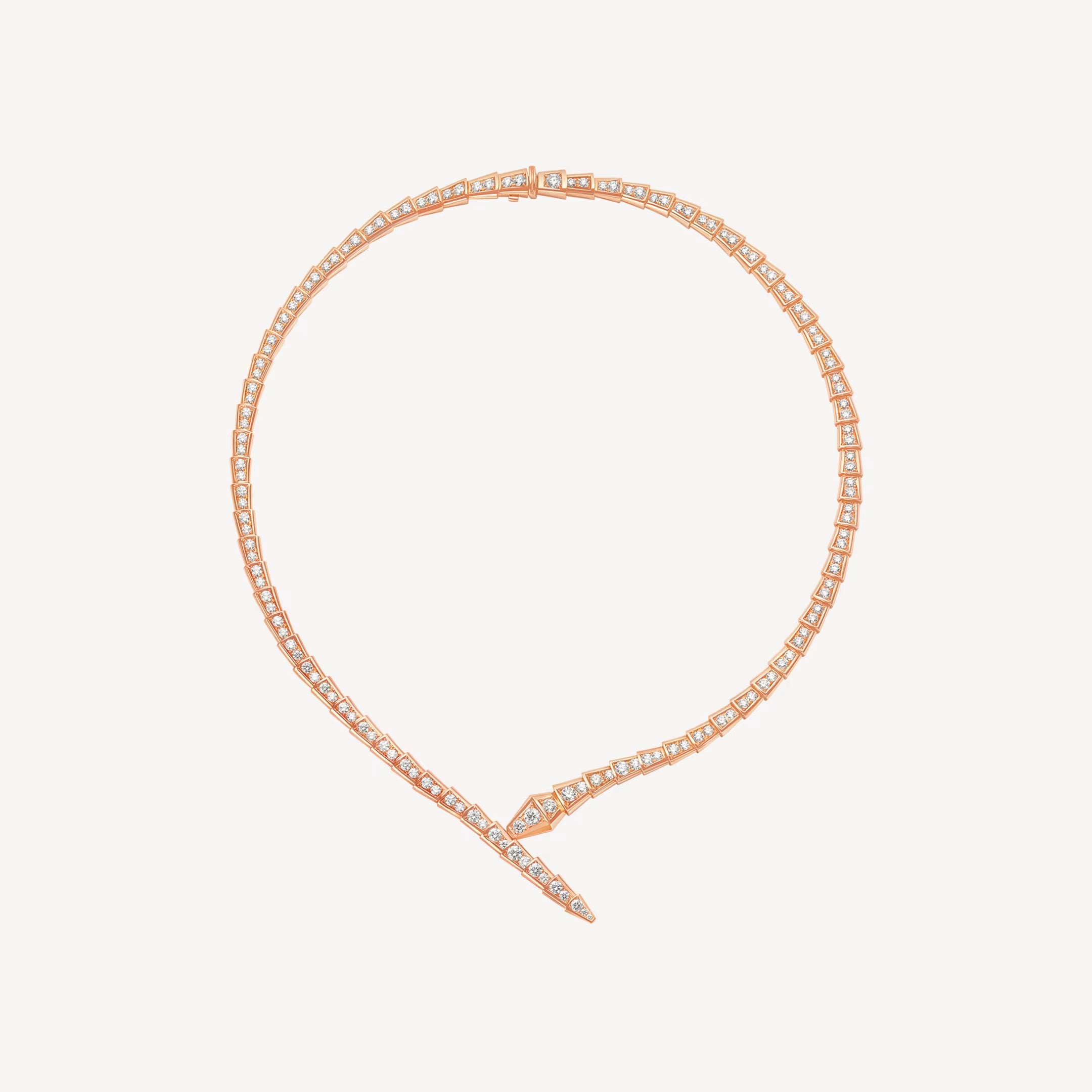 [Camiery] SNAKE-SHAPED FULL DIAMOND NECKLACE (GOLD) (ROSE GOLD)
