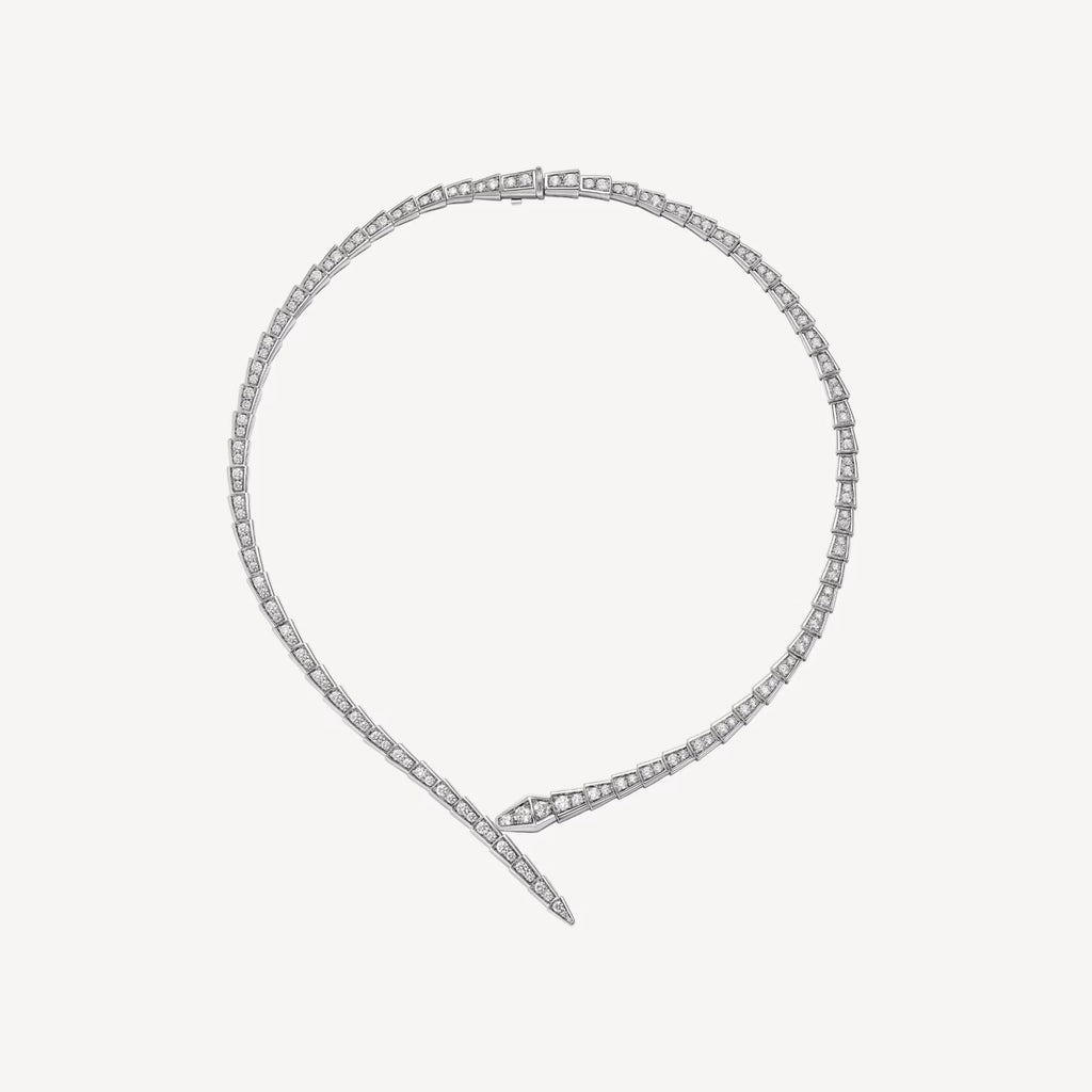 [Camiery] SNAKE-SHAPED NECKLACE FULL DIAMOND(GOLD)