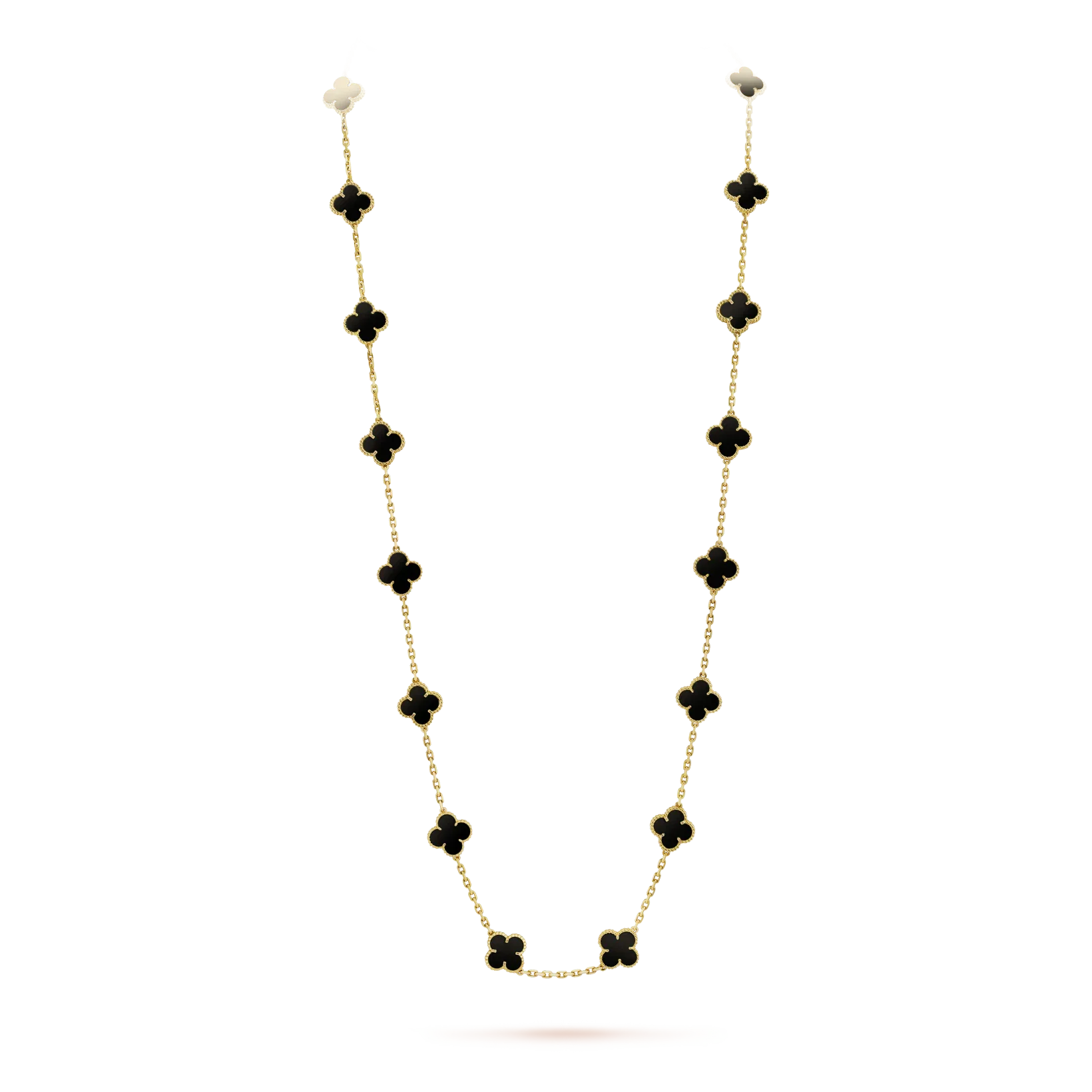 [Camiery]CLOVER 20 MOTIFS ONYX NECKLACE