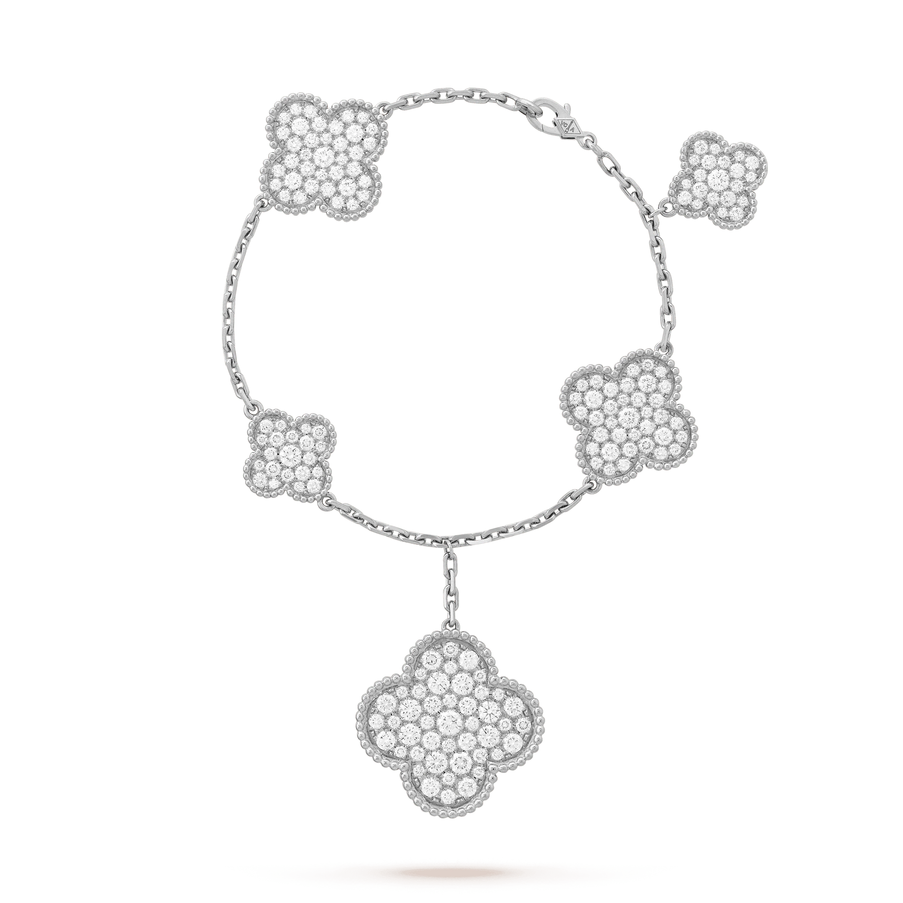 [Camiery]CLOVER 6 MOTIFS SILVER DIAMOND BRACELET