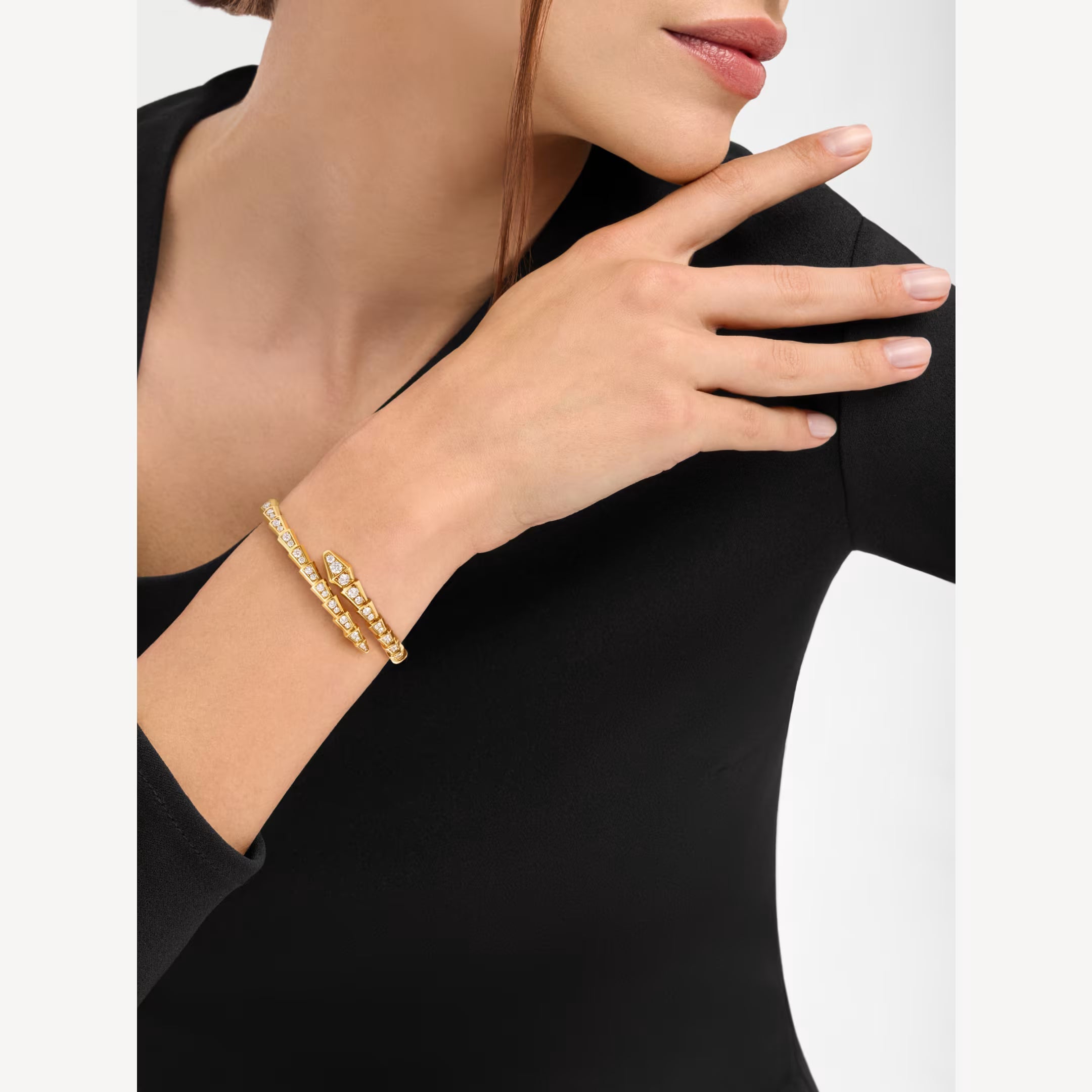 [Camiery] SNAKE-SHAPED BRACELET FULL DIAMOND(GOLD)