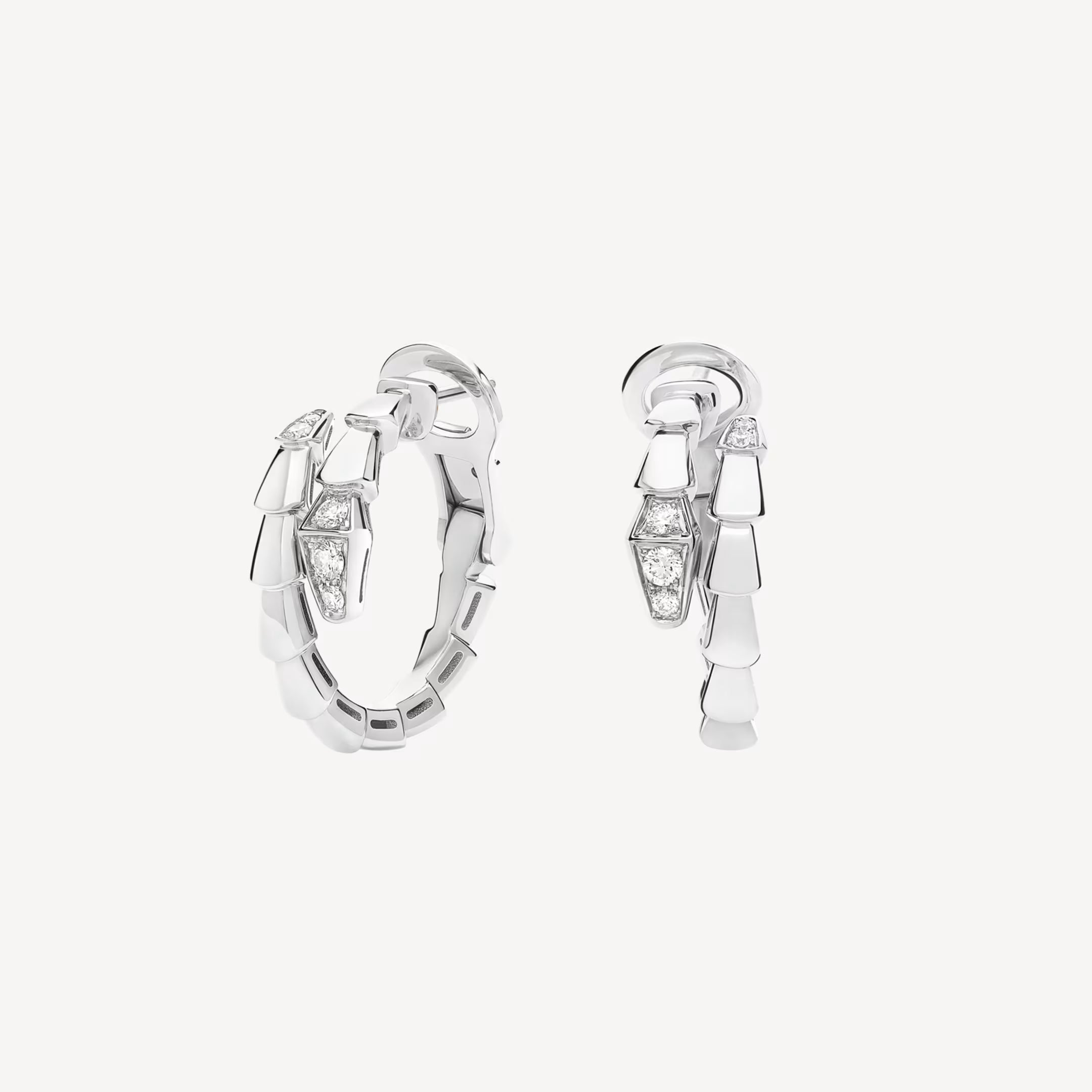 [Camiery] SNAKE-SHAPED  DIAMOND EARRINGS (WHITE GOLD)