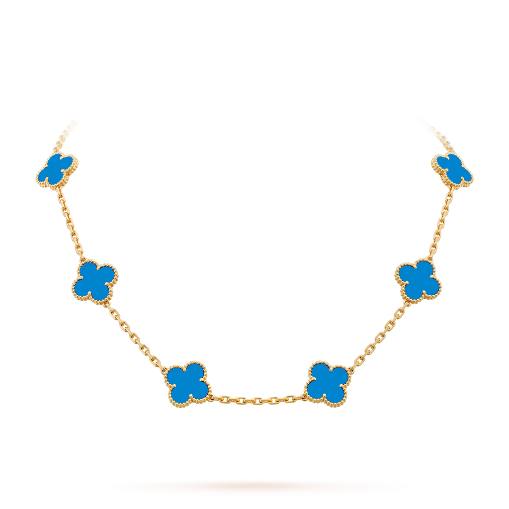 [Camiery] VA CLOVER 10 MOTIFS AGATE NECKLACE