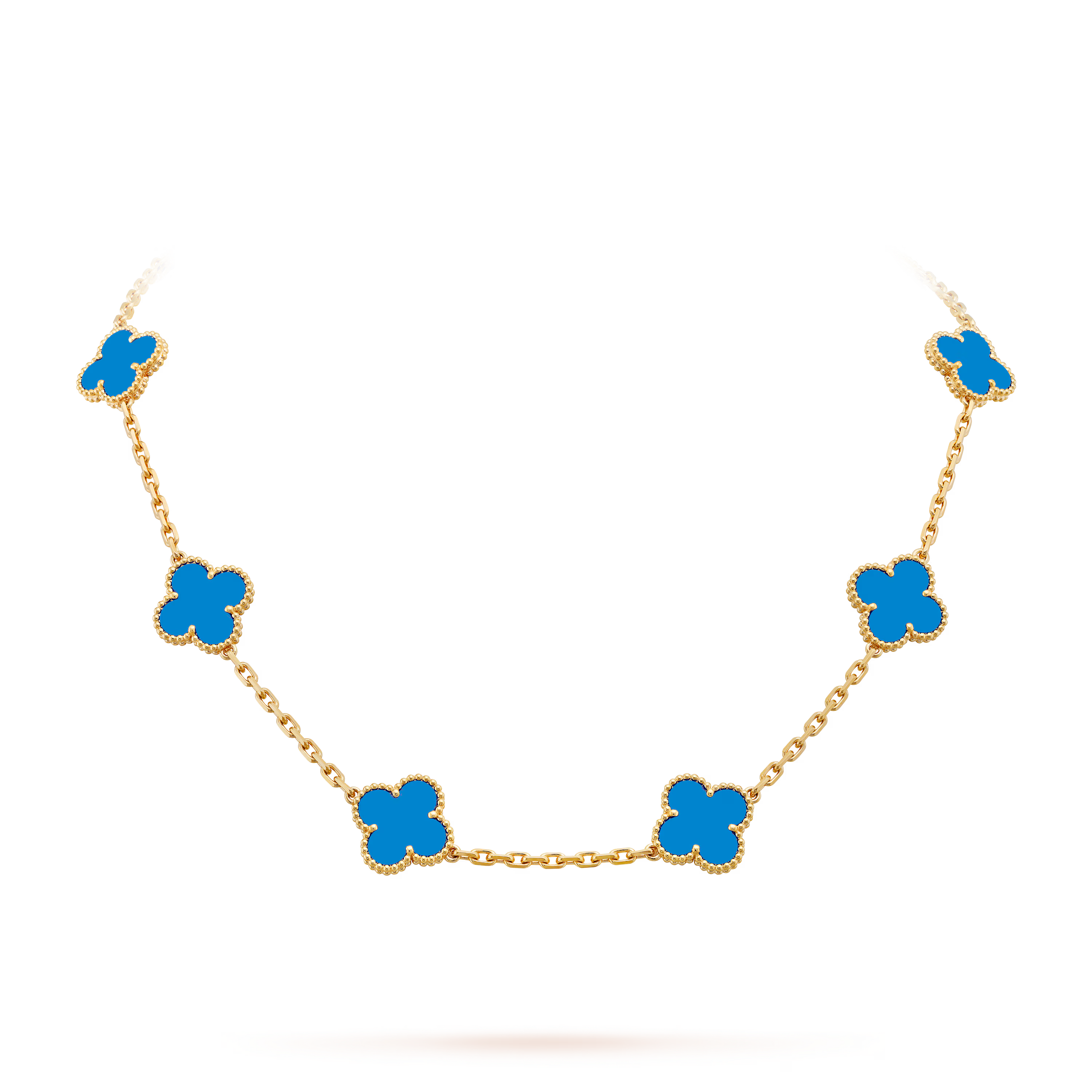[Camiery] VA CLOVER 10 MOTIFS AGATE NECKLACE