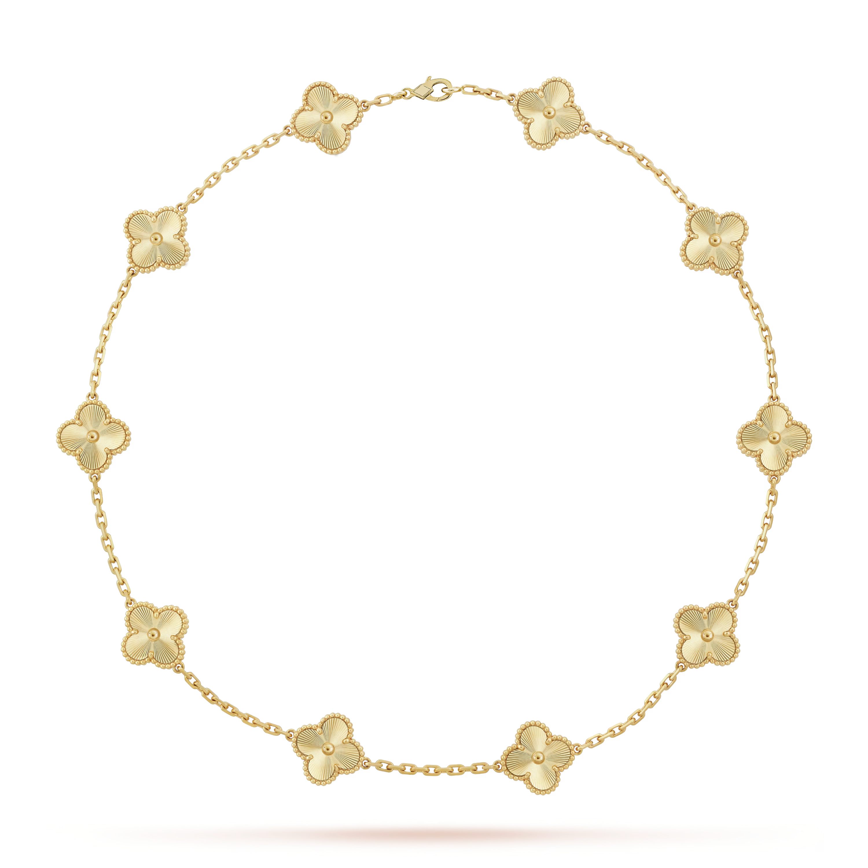 [Camiery] VA CLOVER 10 MOTIFS LASER GOLD NECKLACE