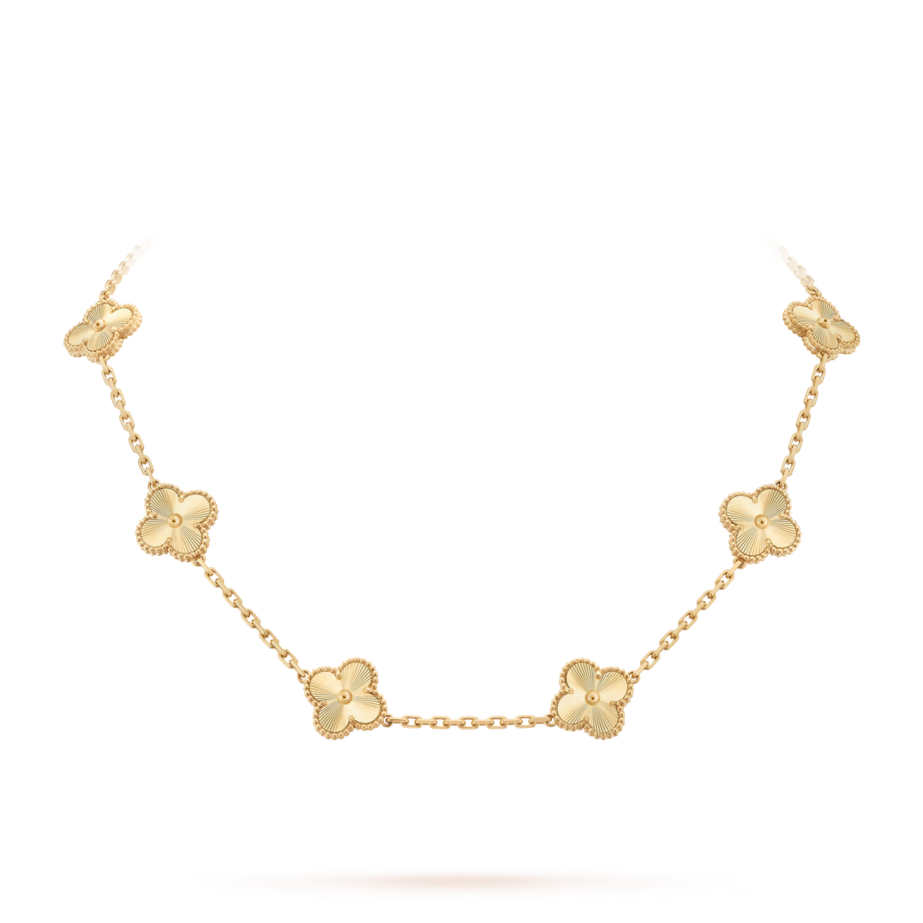 [Camiery] VA CLOVER 10 MOTIFS LASER GOLD NECKLACE