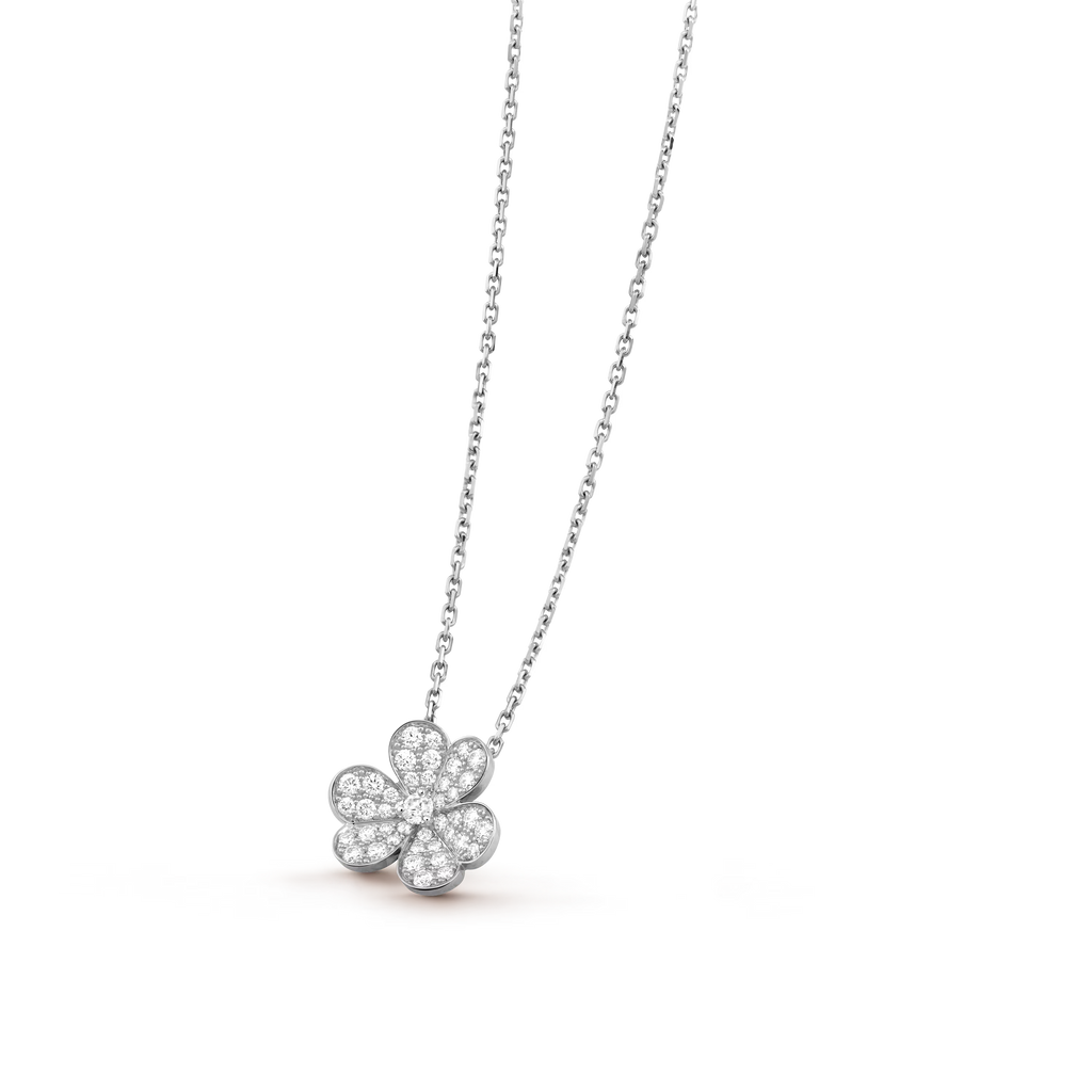 [Camiery] VA CLOVER DIAMOND WHITE GOLD NECKLACE