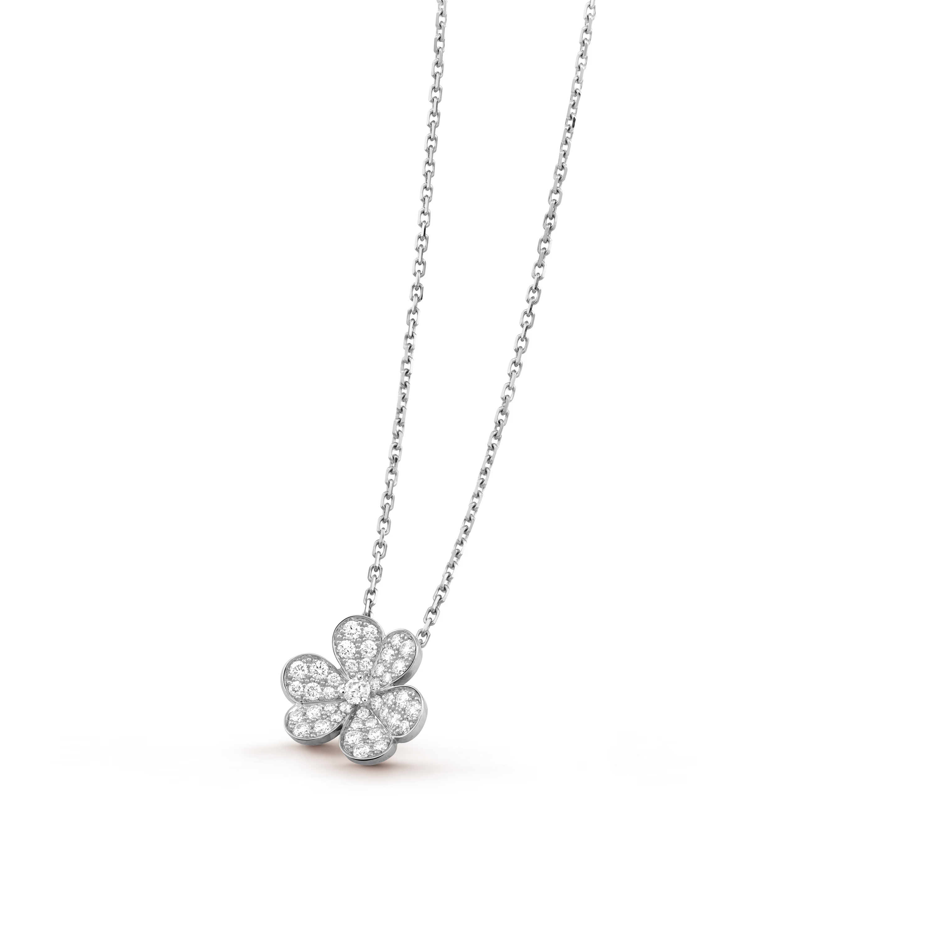 [Camiery] VA CLOVER DIAMOND WHITE GOLD NECKLACE