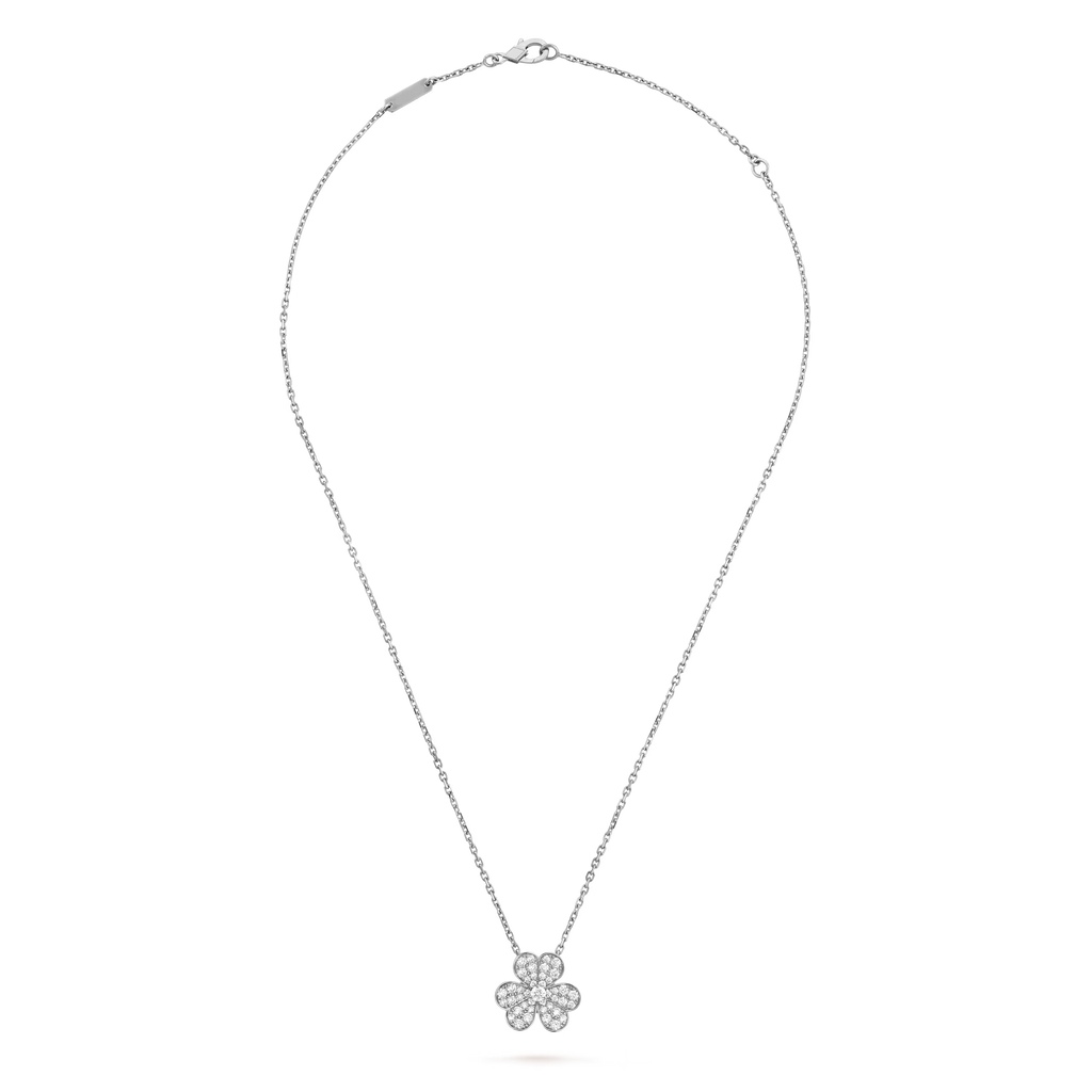 [Camiery] VA CLOVER DIAMOND WHITE GOLD NECKLACE