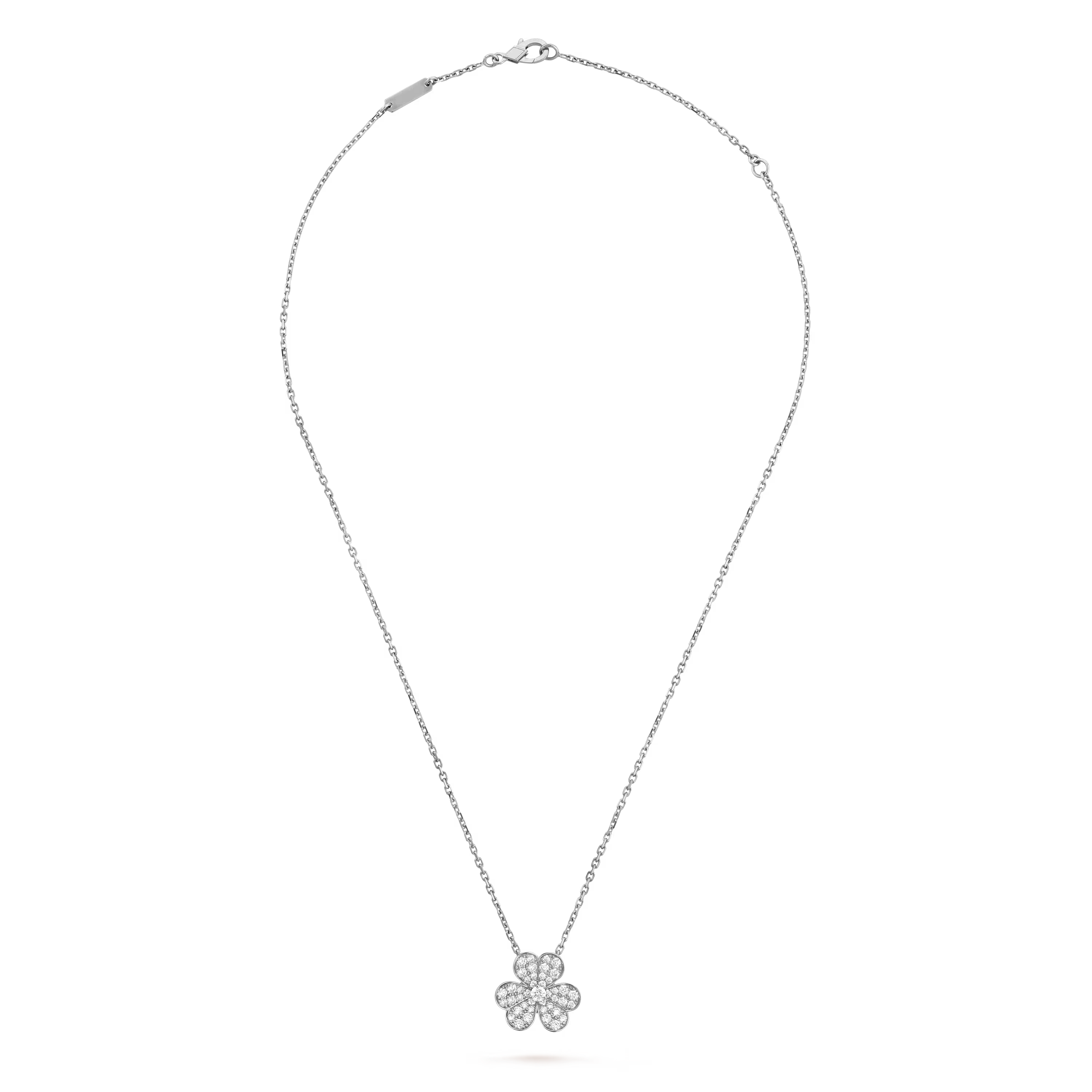 [Camiery] VA CLOVER DIAMOND WHITE GOLD NECKLACE