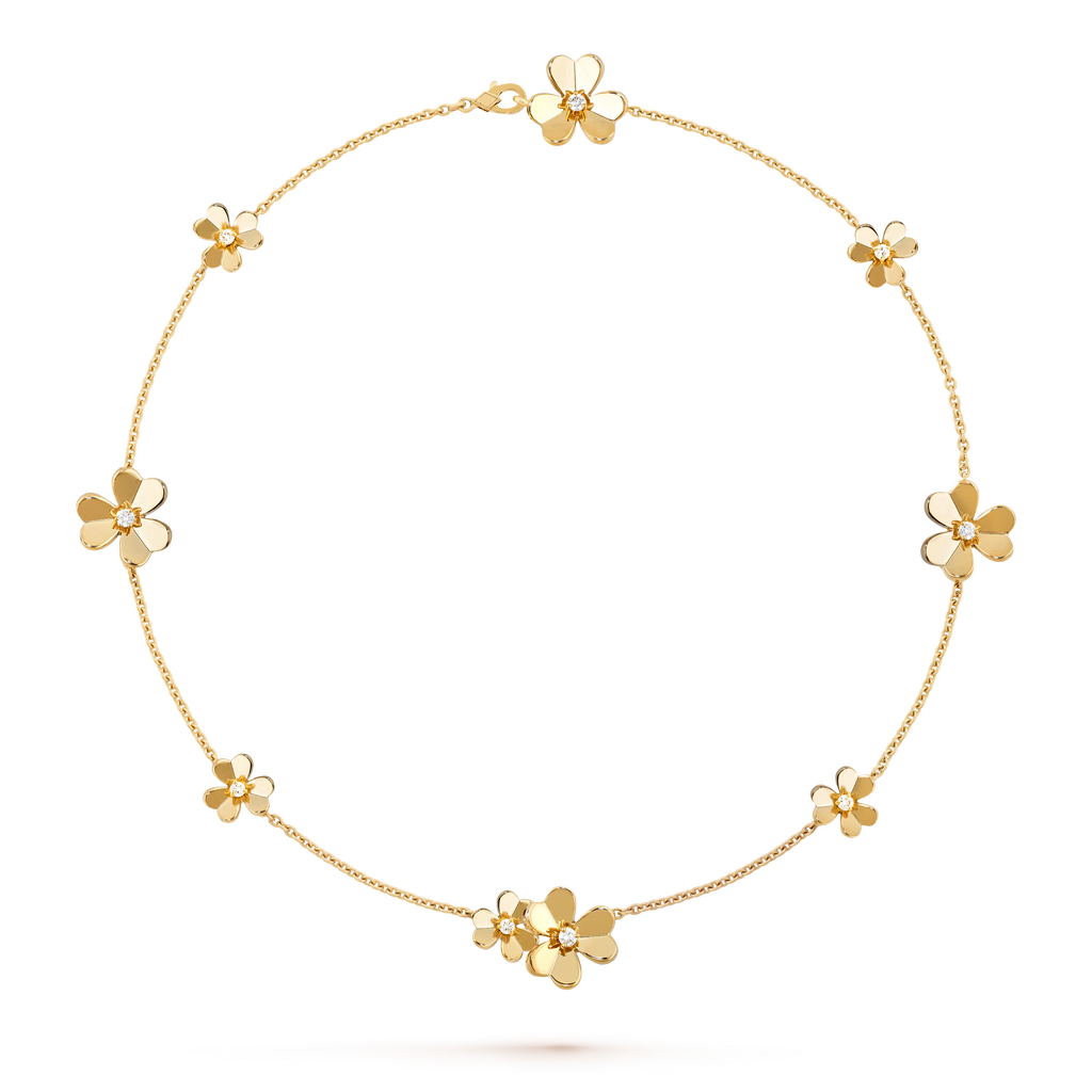 [Camiery] VA FRIVOLE SILVER 9 FLOWERS NECKLACE GOLD