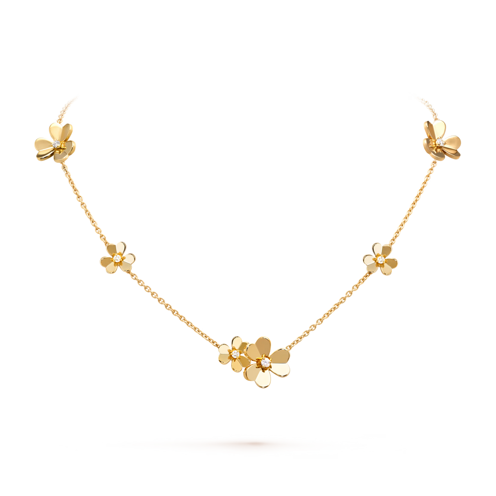 [Camiery] VA FRIVOLE SILVER 9 FLOWERS NECKLACE GOLD
