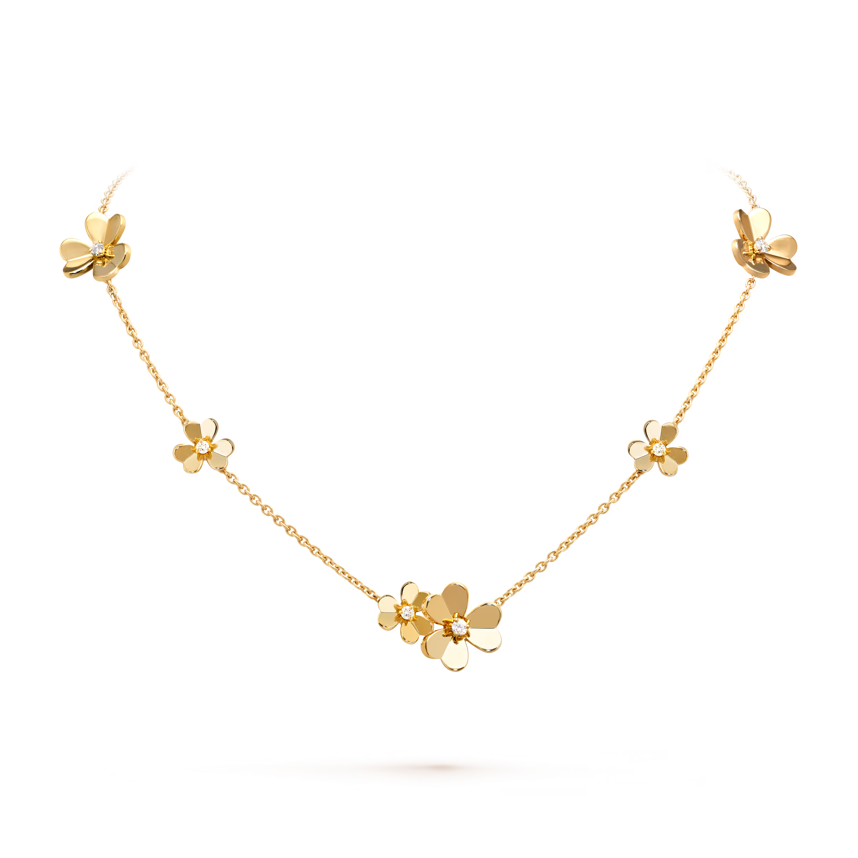 [Camiery] VA FRIVOLE SILVER 9 FLOWERS NECKLACE GOLD
